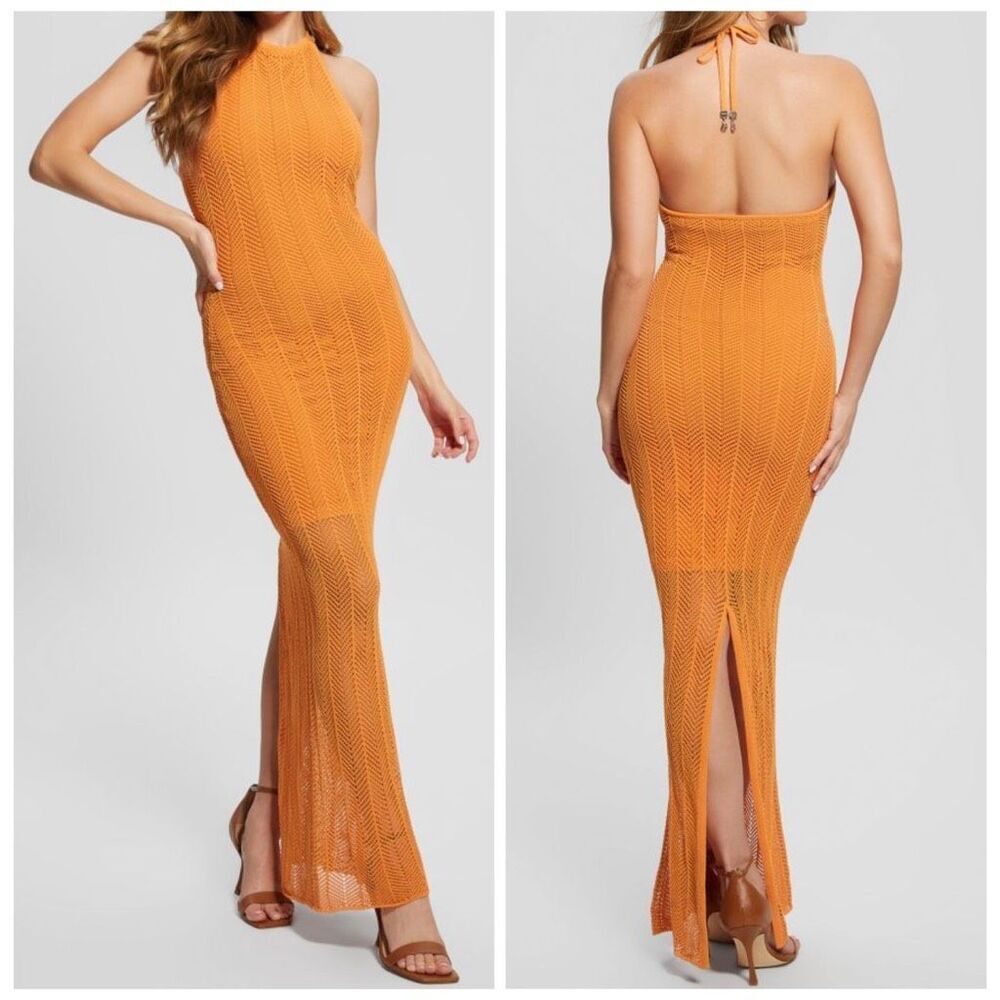 Guess Women's Sophie Halter Maxi Sweater Dress Large NWT